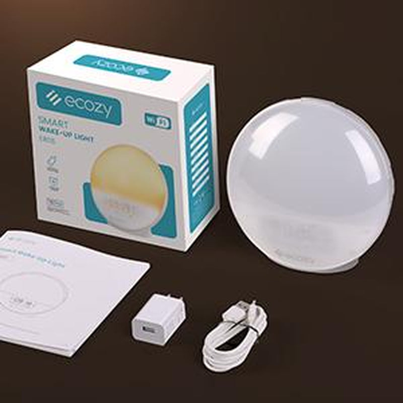 Ecozy Sunrise Alarm Clock for Heavy Sleepers, Smart Wake up Light with Sunrise/Sunset Simulation Decor Adjustable Radio