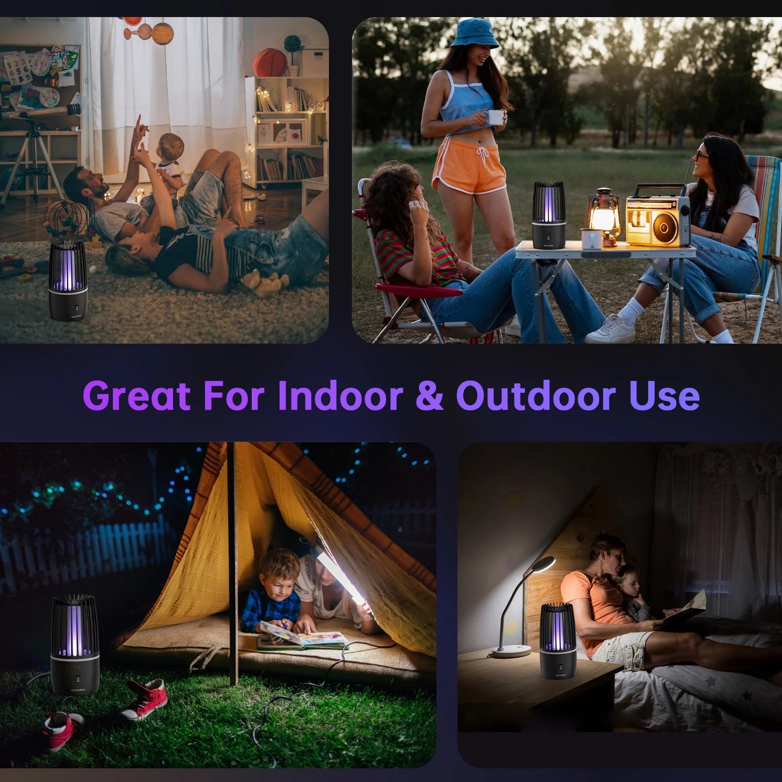 Bug Zapper, Rechargeable Electric Mosquito Zapper with Powerful Fan & Large Storehouse for Gnats, Moths, Fruit Flies, Mosquito Killer Trap for Home, Patio, Camping