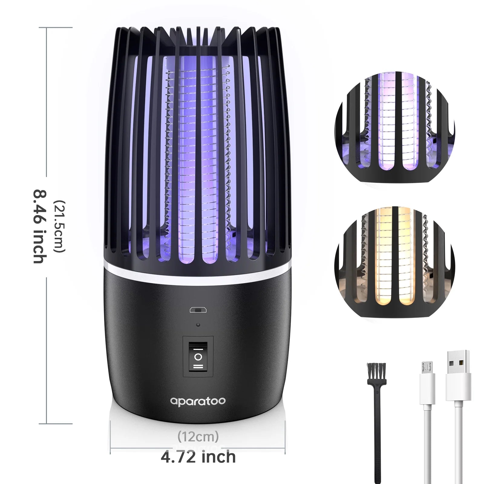 Bug Zapper, Rechargeable Electric Mosquito Zapper with Powerful Fan & Large Storehouse for Gnats, Moths, Fruit Flies, Mosquito Killer Trap for Home, Patio, Camping