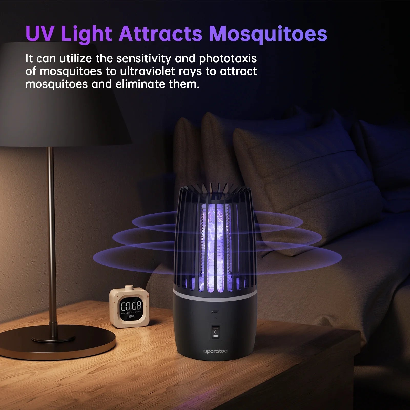 Bug Zapper, Rechargeable Electric Mosquito Zapper with Powerful Fan & Large Storehouse for Gnats, Moths, Fruit Flies, Mosquito Killer Trap for Home, Patio, Camping