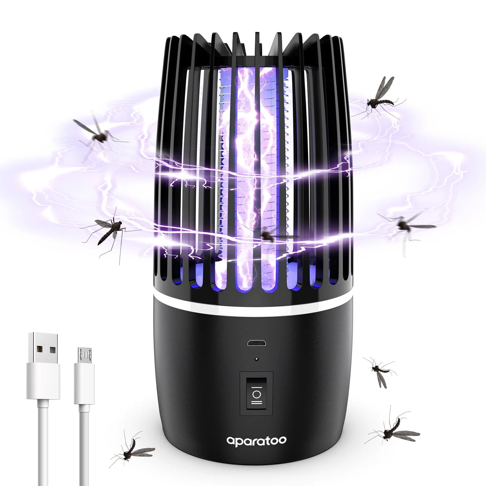 Bug Zapper, Rechargeable Electric Mosquito Zapper with Powerful Fan & Large Storehouse for Gnats, Moths, Fruit Flies, Mosquito Killer Trap for Home, Patio, Camping