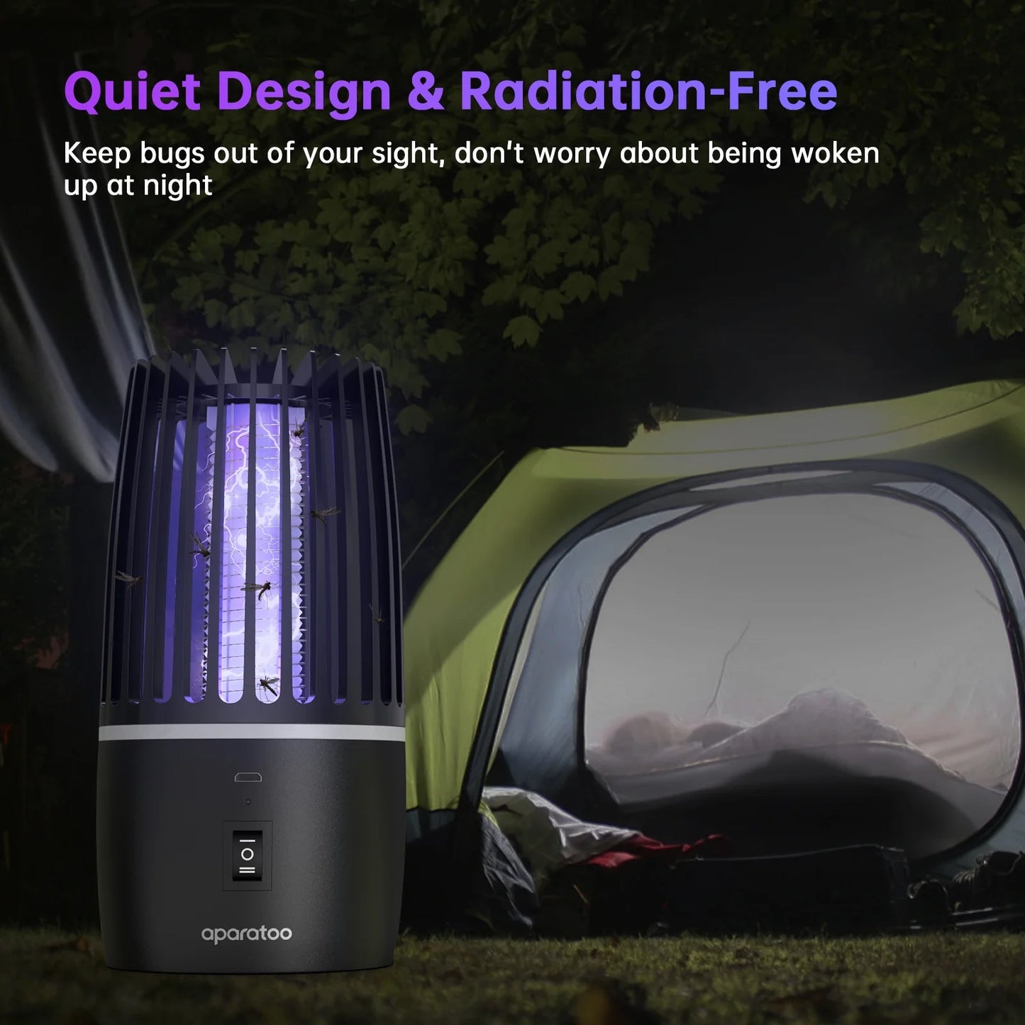 Bug Zapper, Rechargeable Electric Mosquito Zapper with Powerful Fan & Large Storehouse for Gnats, Moths, Fruit Flies, Mosquito Killer Trap for Home, Patio, Camping