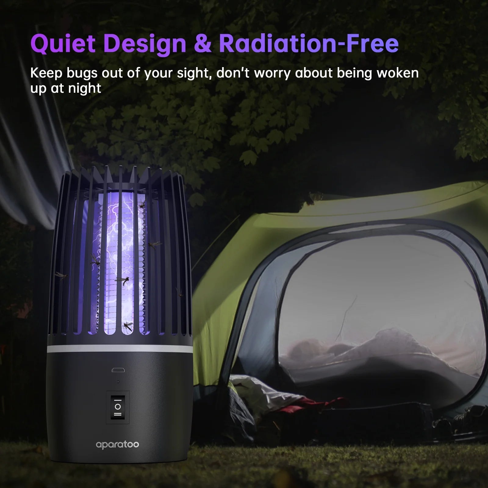 Bug Zapper, Rechargeable Electric Mosquito Zapper with Powerful Fan & Large Storehouse for Gnats, Moths, Fruit Flies, Mosquito Killer Trap for Home, Patio, Camping